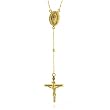 14K Gold Rosary Cross Necklace - 17"