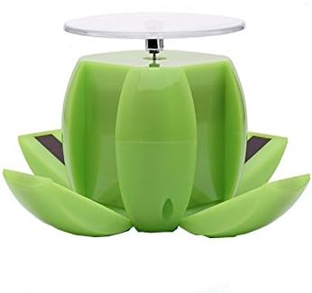 Generic Flower Shape Solar Power 360 Degree Turnable Rotary Display Stand Green / White Optional