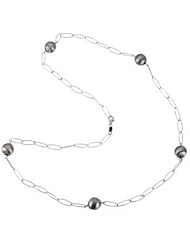 Sterling Silver Loop Link Chain with Black Satin, Bracelet or Necklace