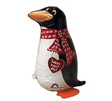 "Happy Heart Day!" Penguin Red Black White Pink Hearts 22" Balloon Mylar