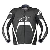 ALPINESTARS TECH 1-R LEATHER JACKET (EU 48 / US 38) (BLACK/WHITE)