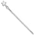 Sterling Silver 10 inch Hollow Polished 3-Dimensional CZ (Cubic Zirconia) Star Anklet - 10 inch