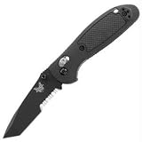 Benchmade 557SBK Mini-Griptilian Tanto, Black Handle, Black Blade, ComboEdge