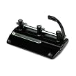 Master 5335B 32-Sheet high-capacity lever action adjustable hole punch, 11/32 dia., black