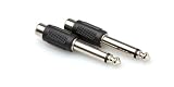 Hosa GPR101 RCA To 1/4 TS Adaptor 2 Pack