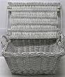 Oblong Willow Tub with Lid - White