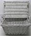 Oblong Willow Tub with Lid - White