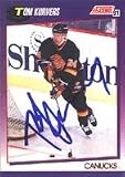 Tom Kurvers, Vancouver Canucks, 1991 Score Autographed Card