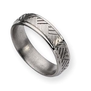 Titanium Basket Weave Design 6mm Sat/Polish Band