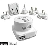 Macally Powerpal USB Travel AC Charger/Universal Power Adaptor for iPhone and iPod