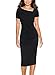 Vfemage Women Asymmetric Neckline Ruched Draped Wear To Work Casual Dress