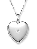 Sterling Silver Diamond-Accent Heart Locket, 20
