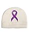TooLoud Crohnâ€™s Disease Awareness Ribbon - Purple Child Fleece Beanie Cap Hat