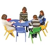 Half Moon Resin Table W/20" Legs - (Bl, Gn, Rd, Ye)