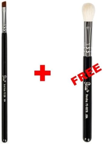 Bundle - Petal Beauty Small Angle makeup Brush + FREE $9 Value Eye Blending Brush (Black)