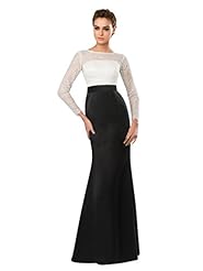 2015 Lace Scoop Neck Long Sleeves Mermaid Floor Length Evening Dress/Prom Dress 