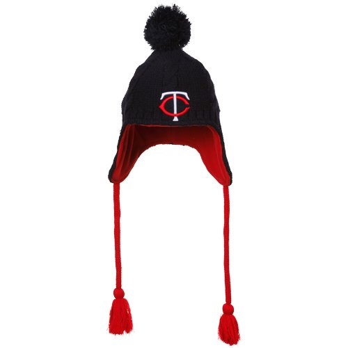 New Era Minnesota Twins Ladies Navy Blue Cable Knit Tassel Beanie