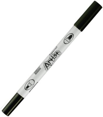 Uchida 1970-C-1 Marvy Artist Pigmented Broad and Fine Bullet Tip Marker, Black
