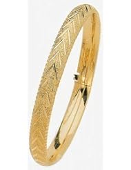8mm Lazer Hollow Gold Bangle Bracelet