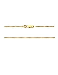 14K Yellow Gold - 20" 0.8 MM. Square Wheat Necklace Gold Chain