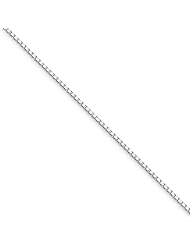 1mm, 10 Karat White Gold, Box Chain - 18 inch