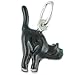 3-D Black Halloween Kitty Cat 925 Sterling Silver title=