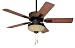 Hunter 28523 Bear Creek 52-Inch Single Light 5-Blade Ceiling Fan, Brittany Bronze with Gouged Distressed Cherry Blades and Amber Glass Light Bowl