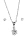 Round Clear Cubic Zirconia Earring Necklace Set Fashion Jewelry