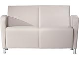 La-Z-Boy Contract Furniture Dialogue Loveseat with Upholstered Arms and Brushed Satin Metal Feet
