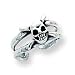 Sterling Silver Antiqued Skull Toe Ring