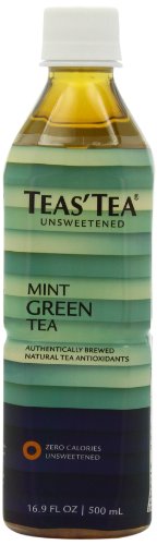 Teas' Tea Mint Green Unsweetened Tea, 16.9-Ounce Bottles (Pack of 12)