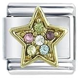 Multi Gem Star - Daisy Charm by JSC Italian Charm Fits Nomination Classic Bracelet
