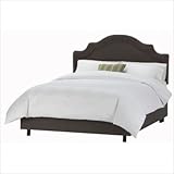 IMAGE OF Arc Notched Border Bed in Velvet Pewter Size: Twin