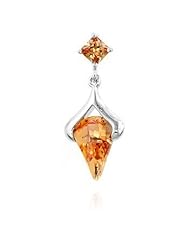 Alexander James White Gold Rhodium Bonded Trillion Cut Pendant in Silvertone Chain Not Included