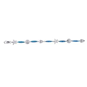 Sterling Silver With Opal Bracelet by JewelryWeb