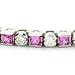 14K Pink Sapphire and Diamond Bracelet