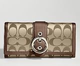 Coach Signature Ali Slim Envelope Long Wallet 42659 Bronze