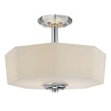 Minka Lavery 6432-77, Falstone Glass Semi Flush Ceiling Lighting, 2 Light, 200 Total Watts, Chrome