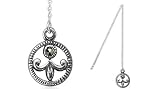 Reversible Fleurdeliz Threader Earrings with Marcasites Sterling Silver
