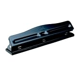Charles Leonard Inc. 3 Hole Adjustable Paper Punch, 12 Sheet Capacity, Black, 1 per Box (033)