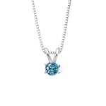 0.31 ct. Blue - SI2 Round Brilliant Cut Diamond Solitaire Pendant with Chain (White or Yellow Gold)