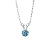 0.23 ct. Blue - I1 Round Brilliant Cut Diamond Solitaire Pendant with Chain