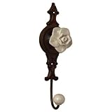 Wandhaken Gusseisen Keramik Rose Creme Handtuchalter Garderobevon "Luberona Home & Garden"