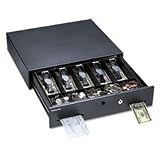 Alarm Alert Steel Cash Drawer w/Deadbolt/Push-Button Release Lock, Bla