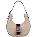 Maschera Canvas and Leather Hobo Bag Beige