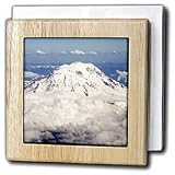 Mount Ranier as few from a jet place as it nears Seattle.Mount Ranier National Park, Washington - 6 Inch Tile Napkin Holder