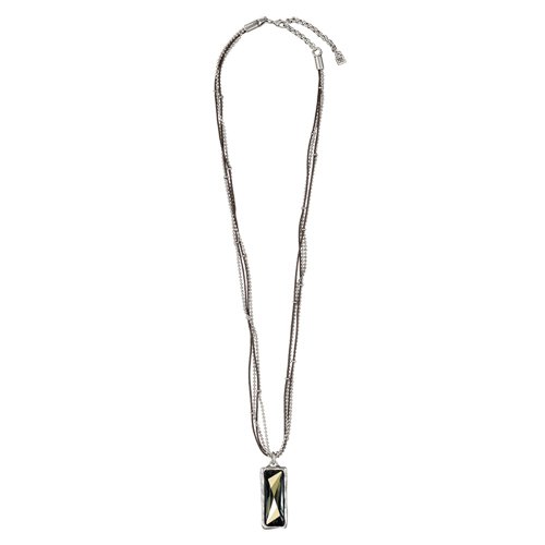 Uno de 50 Damen-Halskette Metal mix Silber Poliert mit Leder und SWAROVSKI glas COL0558HUM Preisvergleich