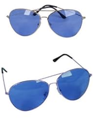 Blue Classic 51mm Color Aviator Sunglasses Chrome Frame by