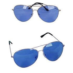 Click here to buy Blue Classic 51mm Color Aviator Sunglasses Chrome Frame.