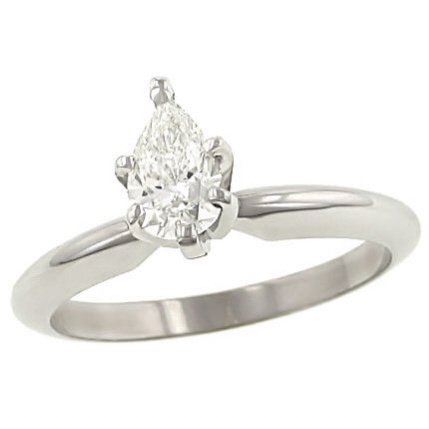 0.52cttw Pear Shape Diamond Solitaire Ring Egl G-H/vs2